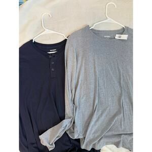 Old Navy Long Sleeve Shirt Bundle Navy & Grey Size L - NWOT
